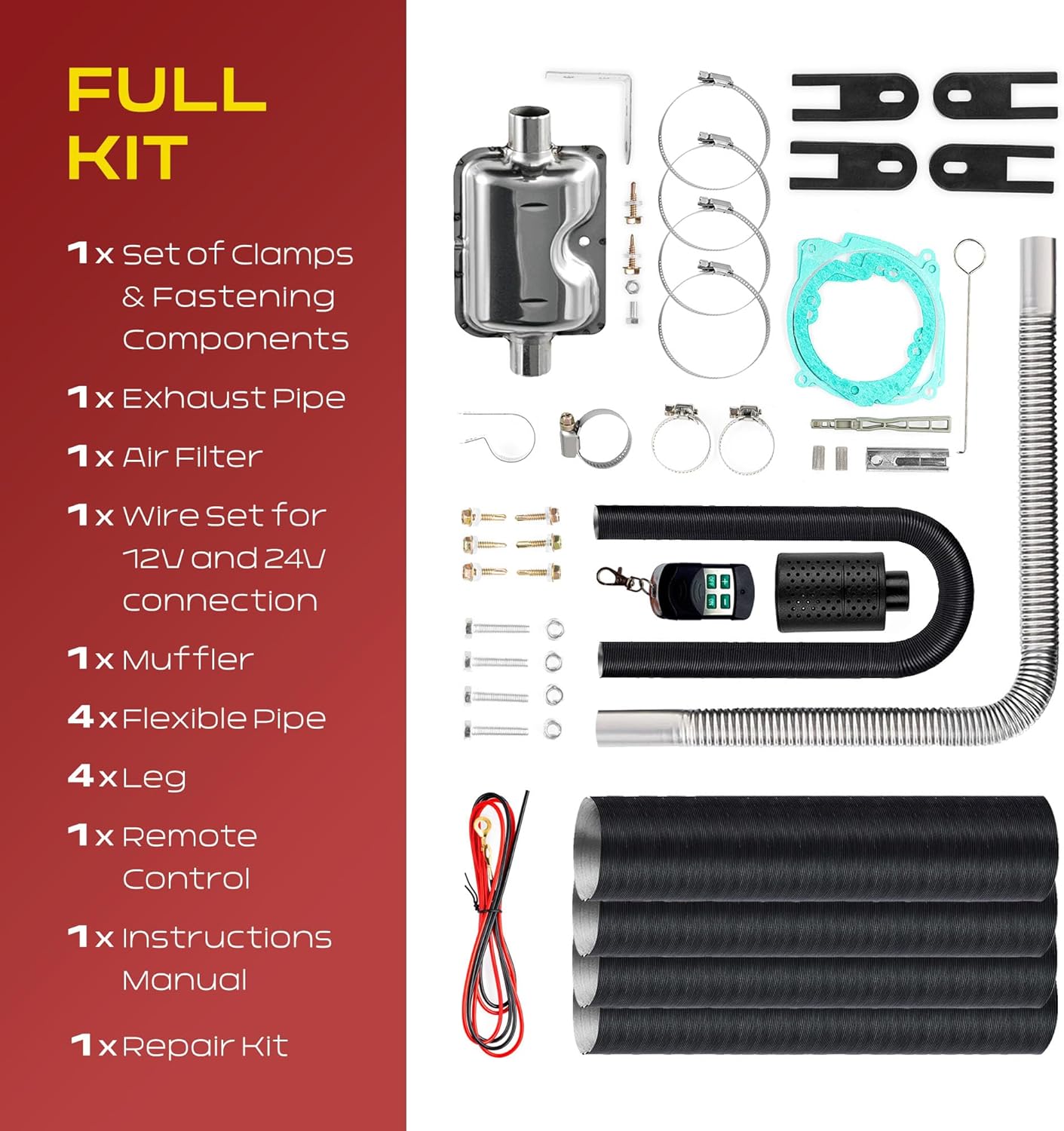 Trailson 8kW Portable Diesel Air Heater – 12V/24V/220V, LCD, Remote